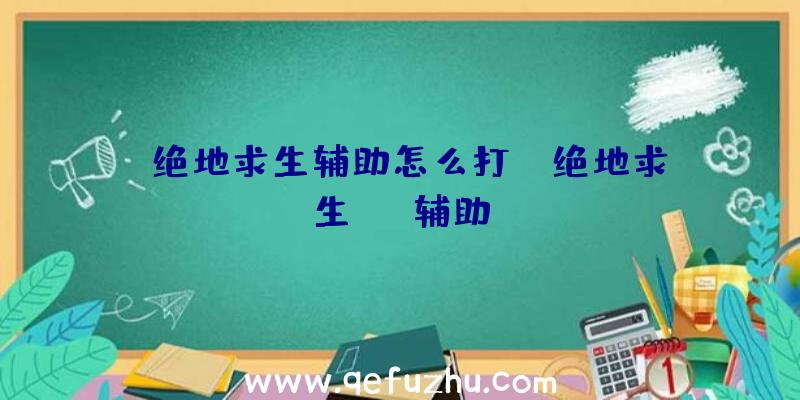 「绝地求生辅助怎么打」|绝地求生neo辅助